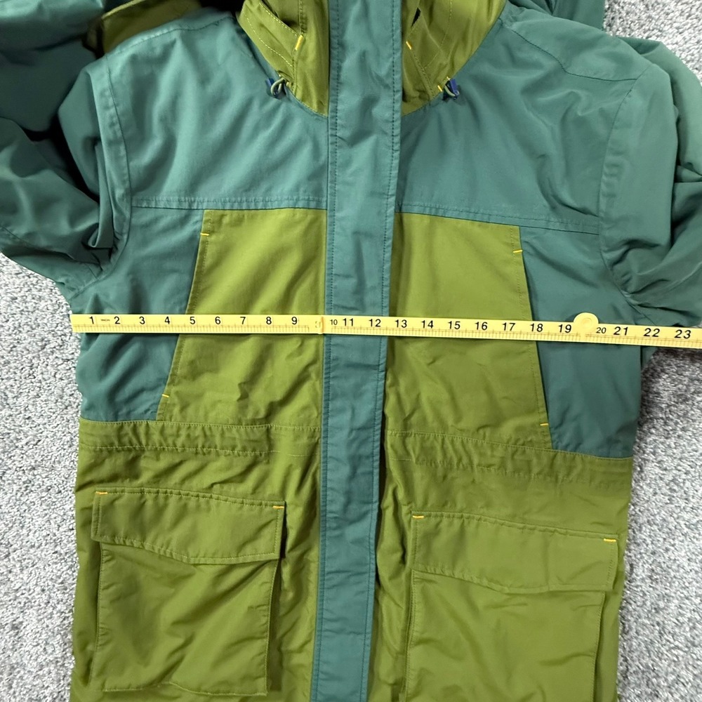Lands End Squall Parka Jacket Green Hooded Insulated L 14-16 - Picture 6 of 16
